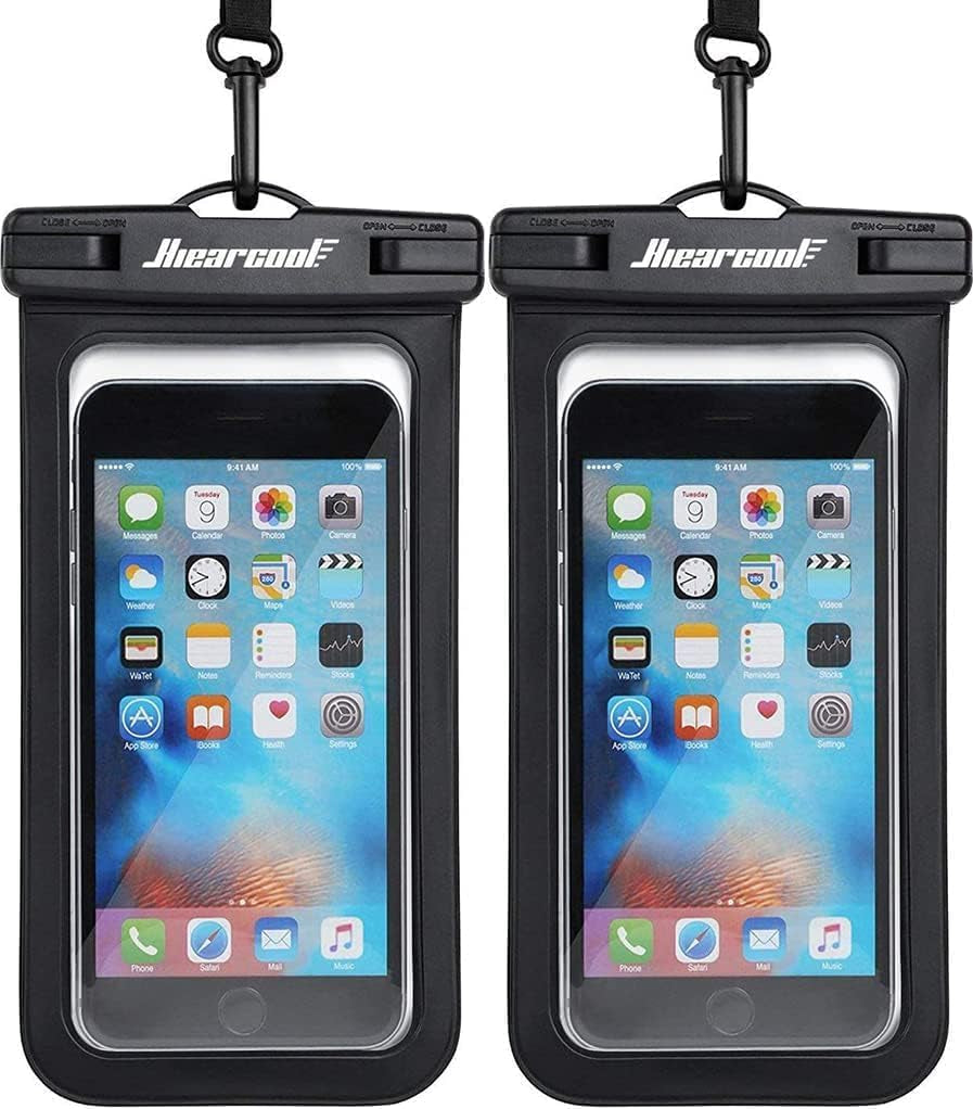 Hiearcool Waterproof Phone Pouch, Waterproof Phone Case for Iphone 15 14 13 12 Pro Max, IPX8 Cellphone Dry Bag Beach Cruise Ship Essentials 2Pack-8.3"