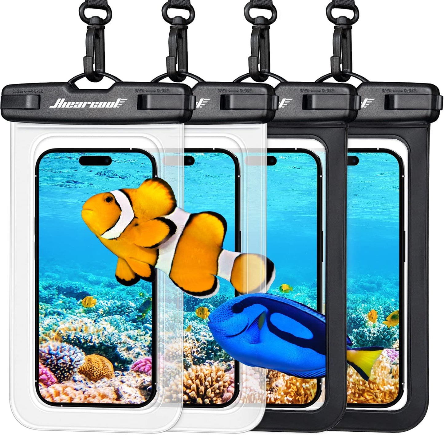 Hiearcool Waterproof Phone Pouch, Waterproof Phone Case for Iphone 15 14 13 12 Pro Max, IPX8 Cellphone Dry Bag Beach Cruise Ship Essentials 2Pack-8.3"