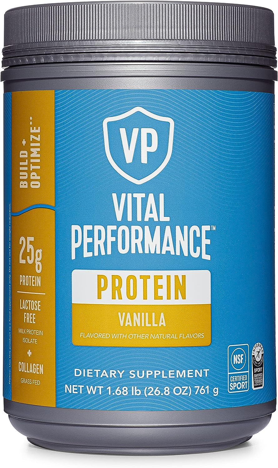 Vital Proteins Performance Protein Powder, 25G Lactose-Free Milk Isolate Casein & Whey Blend Protein Powder with 10G Grass-Fed Collagen Peptides, 8G Eaas, 5G Bcaas, Gluten-Free - Strawberry, 1.68Lb