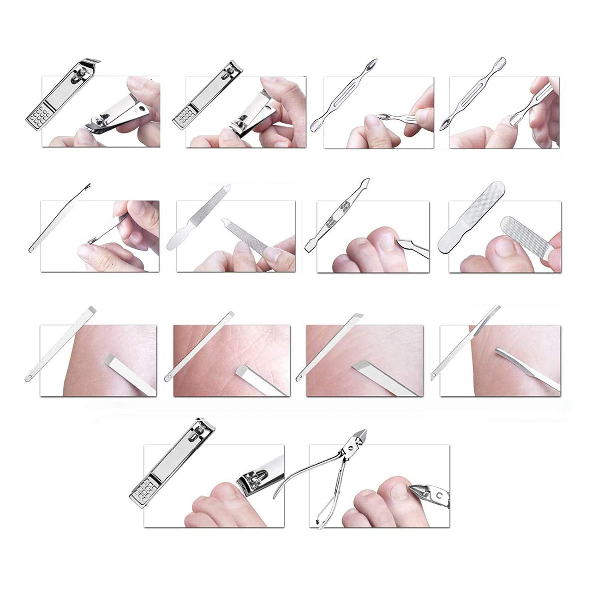 Manicure Set Pedicure Kit Professional 19 Pcs Nail Clipper for Men & Women Stainless Steel Sharp Cutter Grooming Nose Hair Scissors…Black Fingernails & Toenails with Portable Case (Wine Red_19 Pieces)