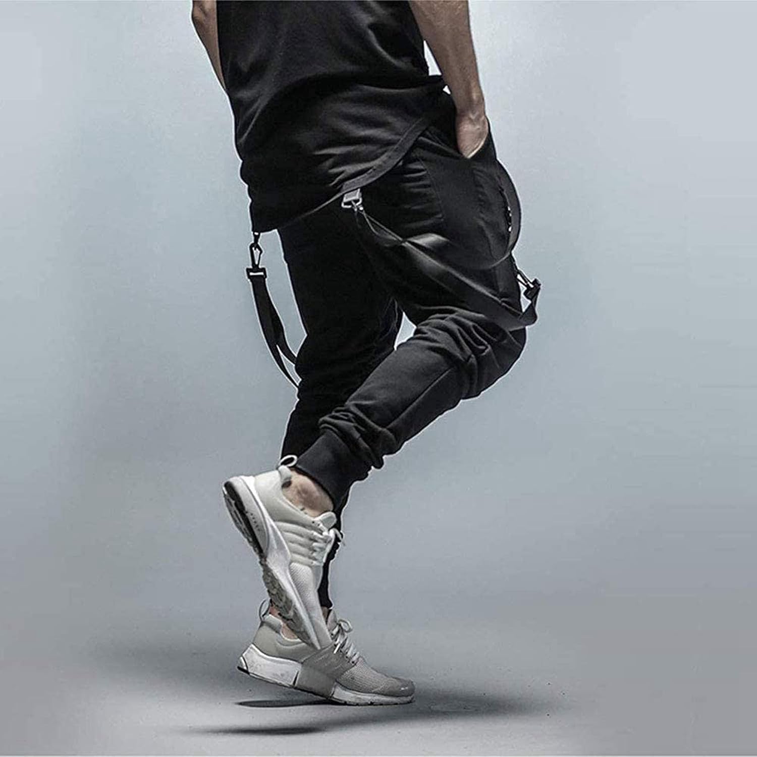 XYXIONGMAO Men'S Futuristic Clothing Cargo Joggers Baggy Pants Gothic Techwear Streetwear Hip Hop Pants Cargo Pants for Men