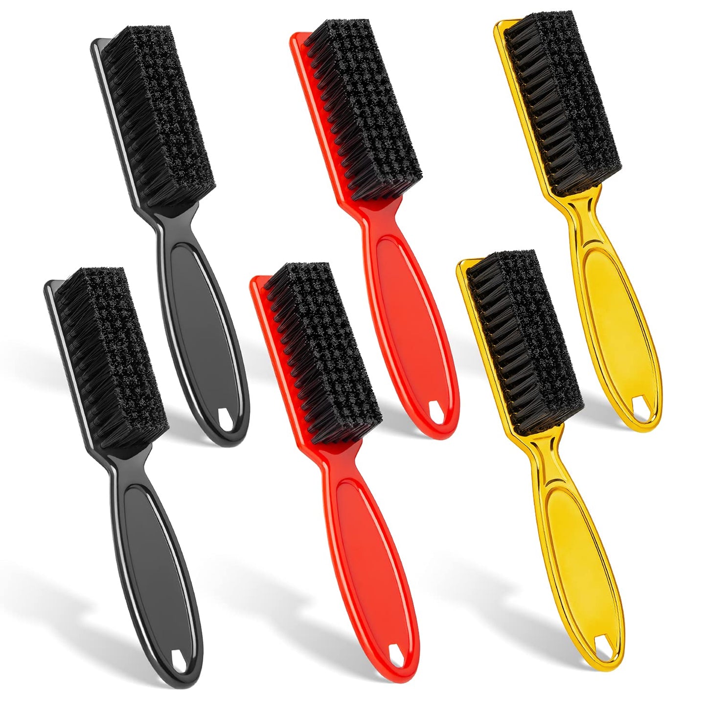 6 Pieces Barber Blade Cleaning Brush Clipper Cleaning Nylon Brush Clipper Cleaner Brush Cleaning Clipper Styling Brush Tool for Men(Red/Black)