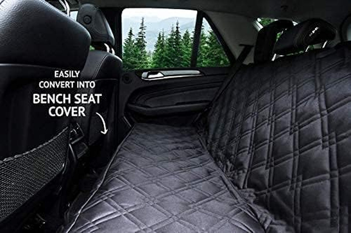 Dog Car Seat Cover for Back Seat - Waterproof Dog Car Seat Cover SUV - Car Seat Cover for Dogs - Back Seat Protector for Dog - Dog Hammock for Car, Dog Seat Cover for Truck (Large, Black)