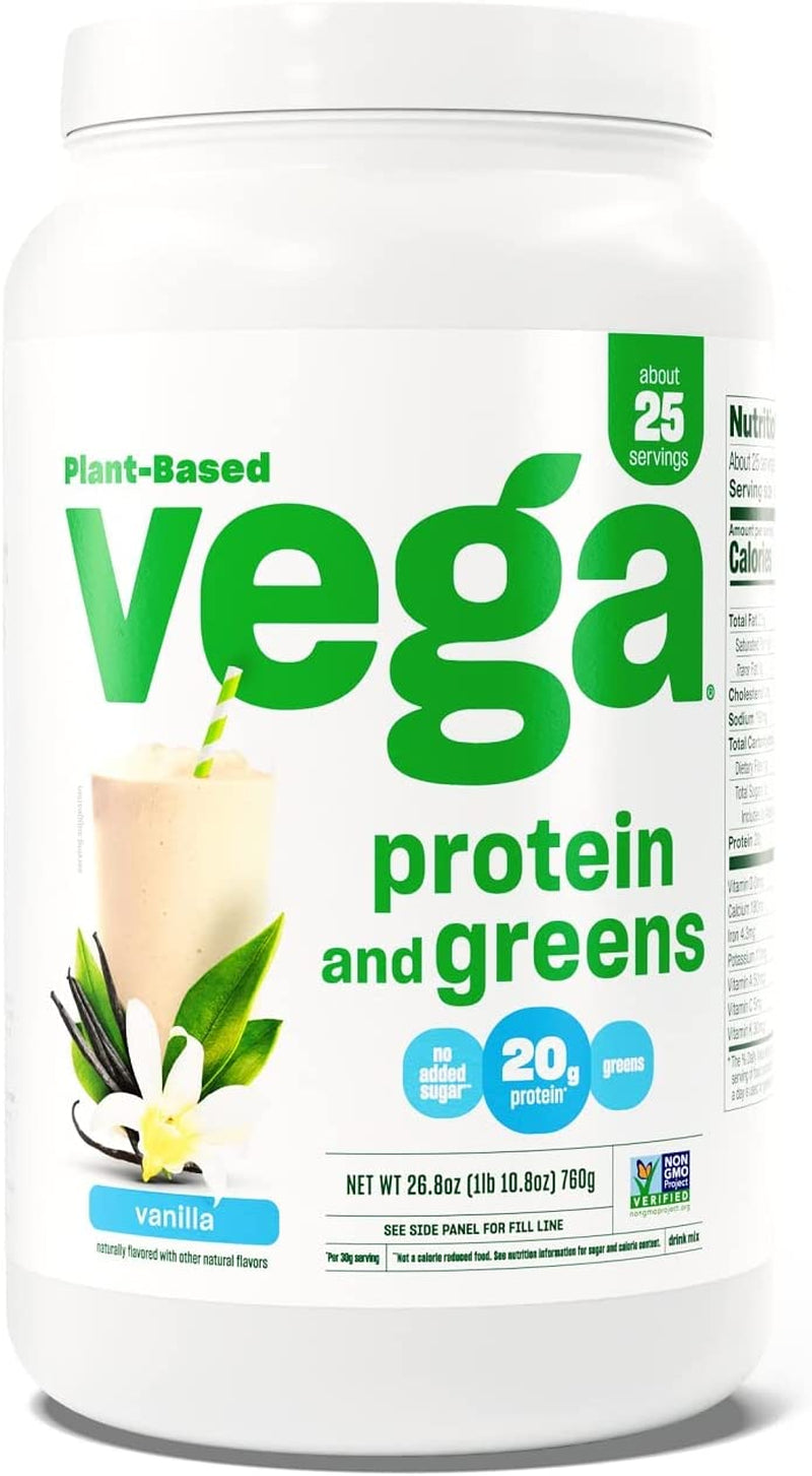 Vega Protein and Greens Protein Powder, Chocolate - 20G Plant Based Protein plus Veggies, Vegan, Non GMO, Pea Protein for Women and Men, 1Lbs (Packaging May Vary)