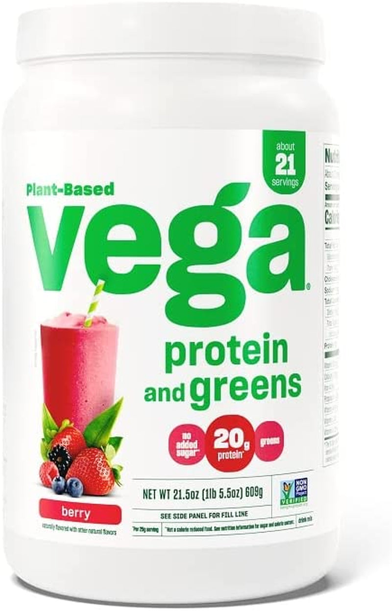 Vega Protein and Greens Protein Powder, Chocolate - 20G Plant Based Protein plus Veggies, Vegan, Non GMO, Pea Protein for Women and Men, 1Lbs (Packaging May Vary)