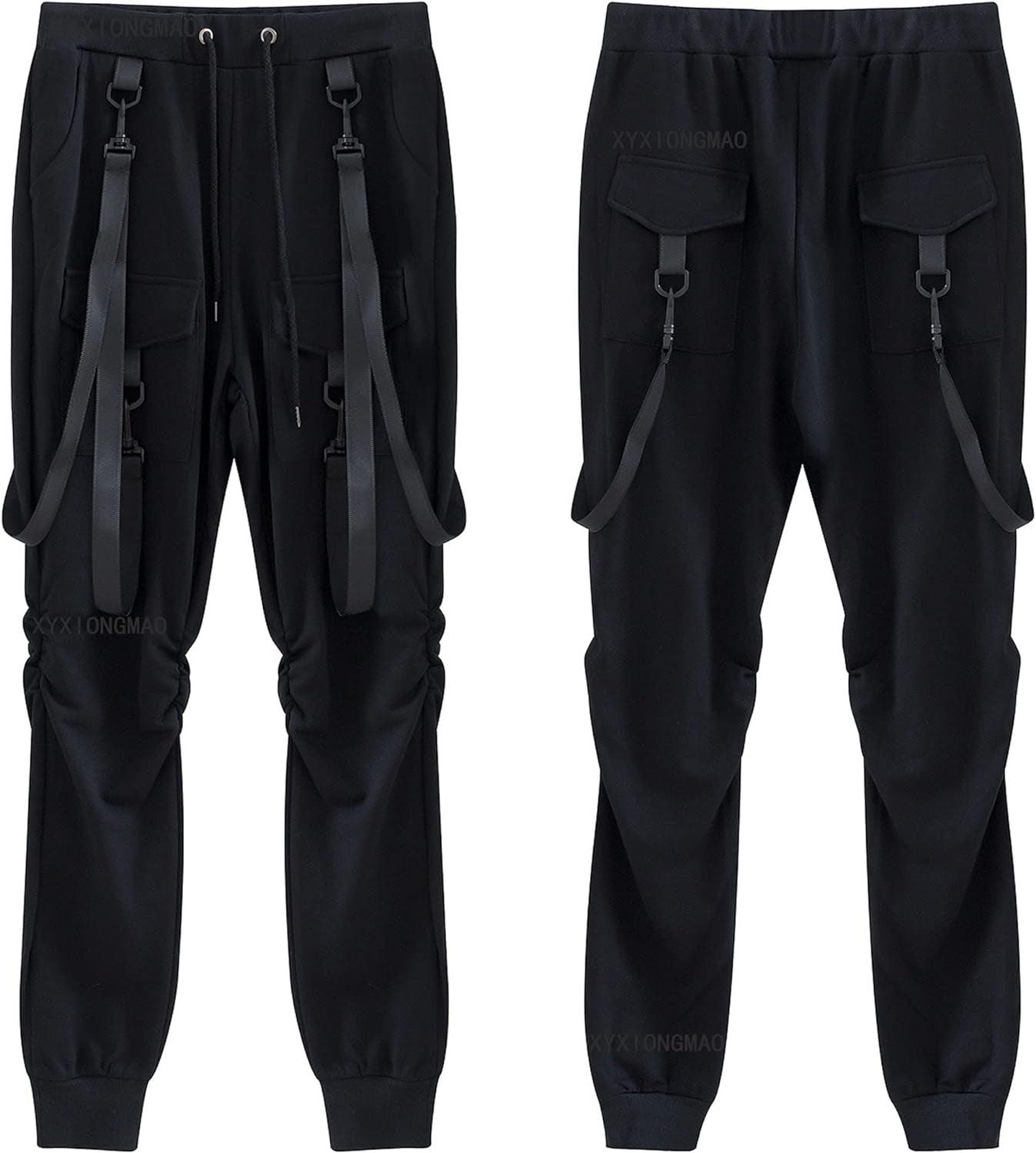 XYXIONGMAO Men'S Futuristic Clothing Cargo Joggers Baggy Pants Gothic Techwear Streetwear Hip Hop Pants Cargo Pants for Men