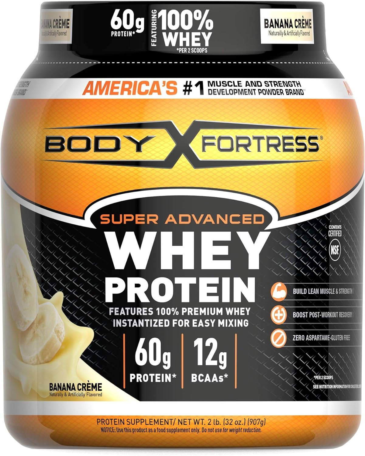 Body Fortress Whey Protein Powder 5 Lb, Strawberry