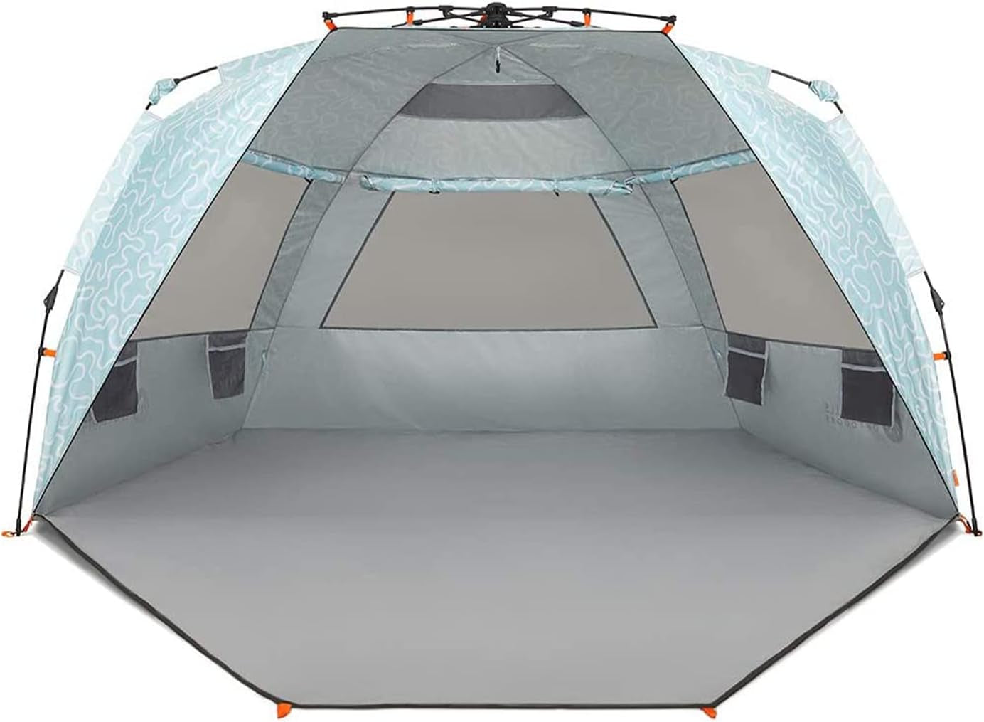Easthills Outdoors Instant Shader Dark Shelter XL Beach Tent 99" Wide for 4-6 Person Sun Shelter UPF 50+ with Extended Zippered Porch Pacific Blue