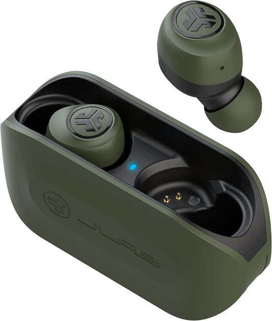 Jlab Go Air True Wireless Bluetooth Earbuds + Charging Case, Green, Dual Connect, IP44 Sweat Resistance, Bluetooth 5.0 Connection, 3 EQ Sound Settings Signature, Balanced, Bass Boost