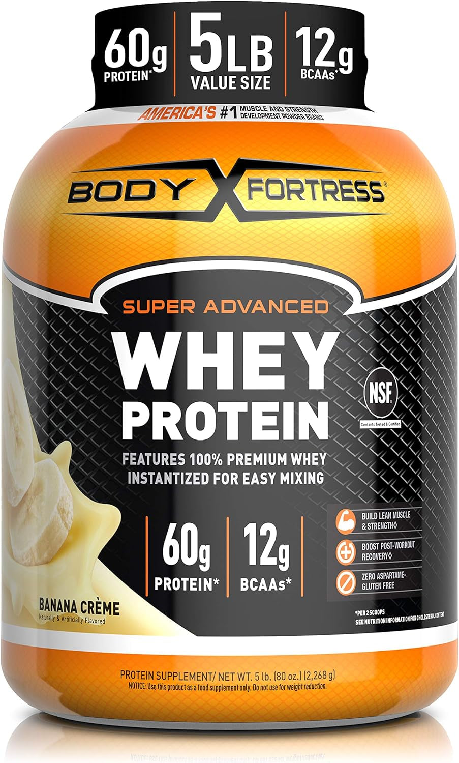 Body Fortress Whey Protein Powder 5 Lb, Strawberry