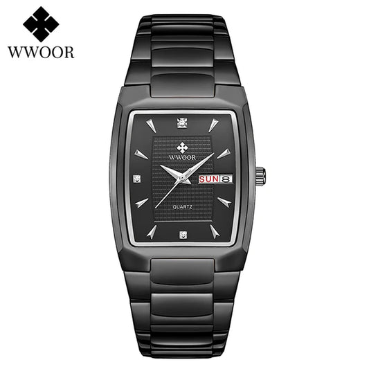 Men'S Wristwatch 2024 WWOOR Brand Luxury Quartz Watch Waterproof Business Male Date Clock Casual Fashion Black Relogio Masculino