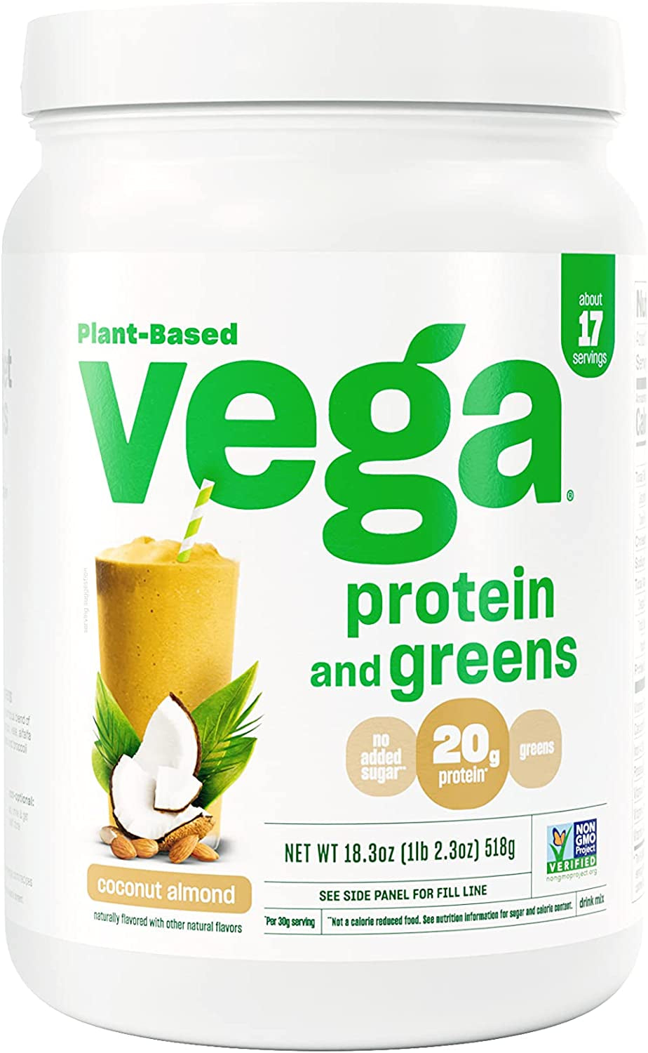 Vega Protein and Greens Protein Powder, Chocolate - 20G Plant Based Protein plus Veggies, Vegan, Non GMO, Pea Protein for Women and Men, 1Lbs (Packaging May Vary)