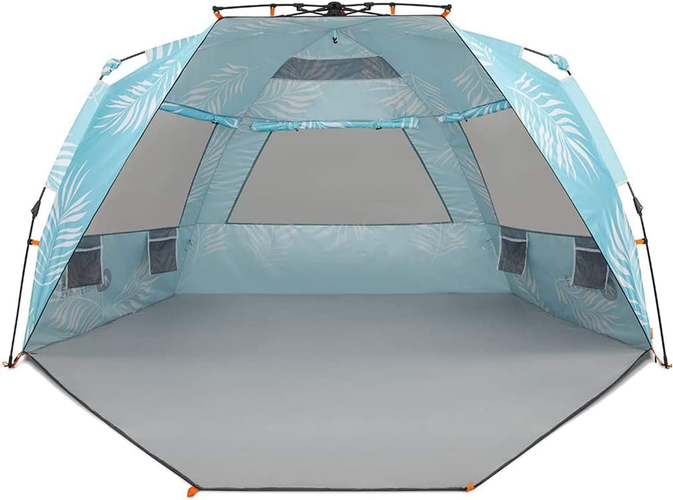 Easthills Outdoors Instant Shader Dark Shelter XL Beach Tent 99" Wide for 4-6 Person Sun Shelter UPF 50+ with Extended Zippered Porch Pacific Blue