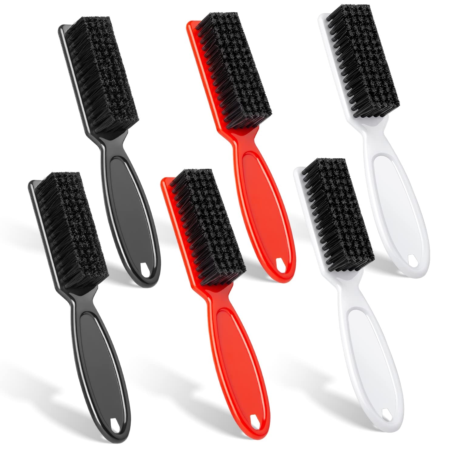 6 Pieces Barber Blade Cleaning Brush Clipper Cleaning Nylon Brush Clipper Cleaner Brush Cleaning Clipper Styling Brush Tool for Men(Red/Black)