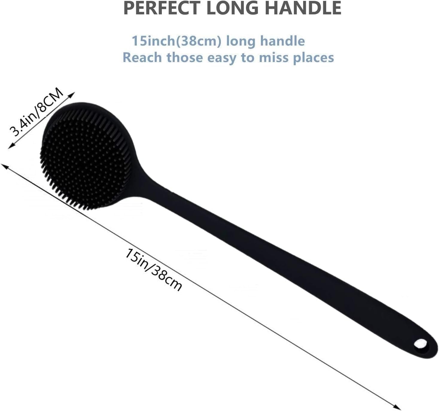 Silicone Body Scrubber, Long Handle Back Scrubber for Shower, Silicone Body Brush Shower Scrubber for Body, Shower Srush Back Brush Body Exfoliator
