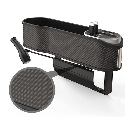 Car Seat Gap Filler Organizer, Practical Car Seat Storage Box with Cup Holder Dual USB Ports, Universal Car Interior Storage Accessories for Daily Use, Car Stowing Tidying, Storage Organizer